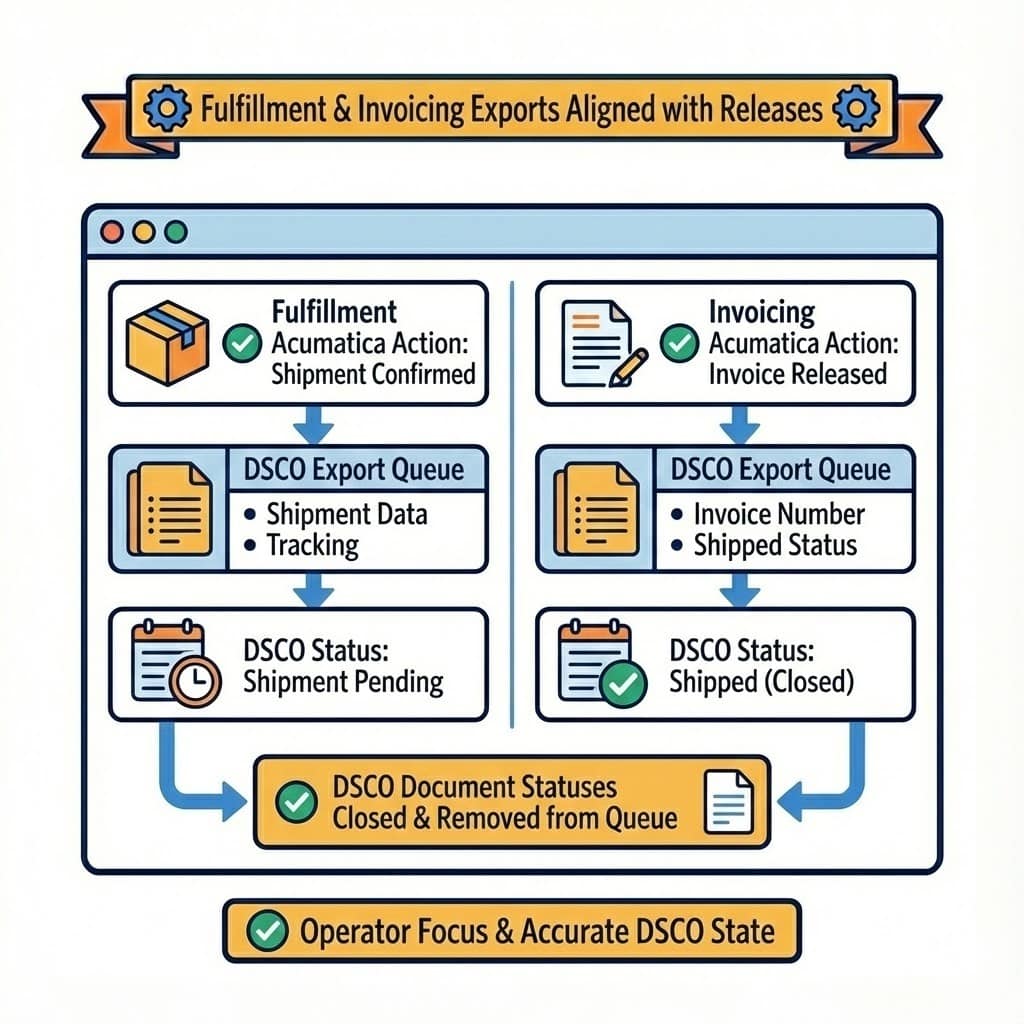 Biz-Tech Services: Acumatica to DSCO exports for fulfillment and invoicing statuses