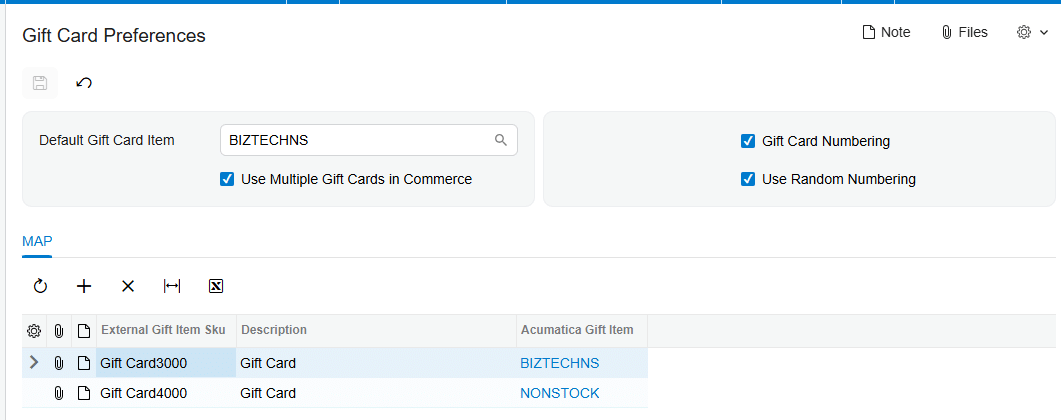 Gift Card Preferences