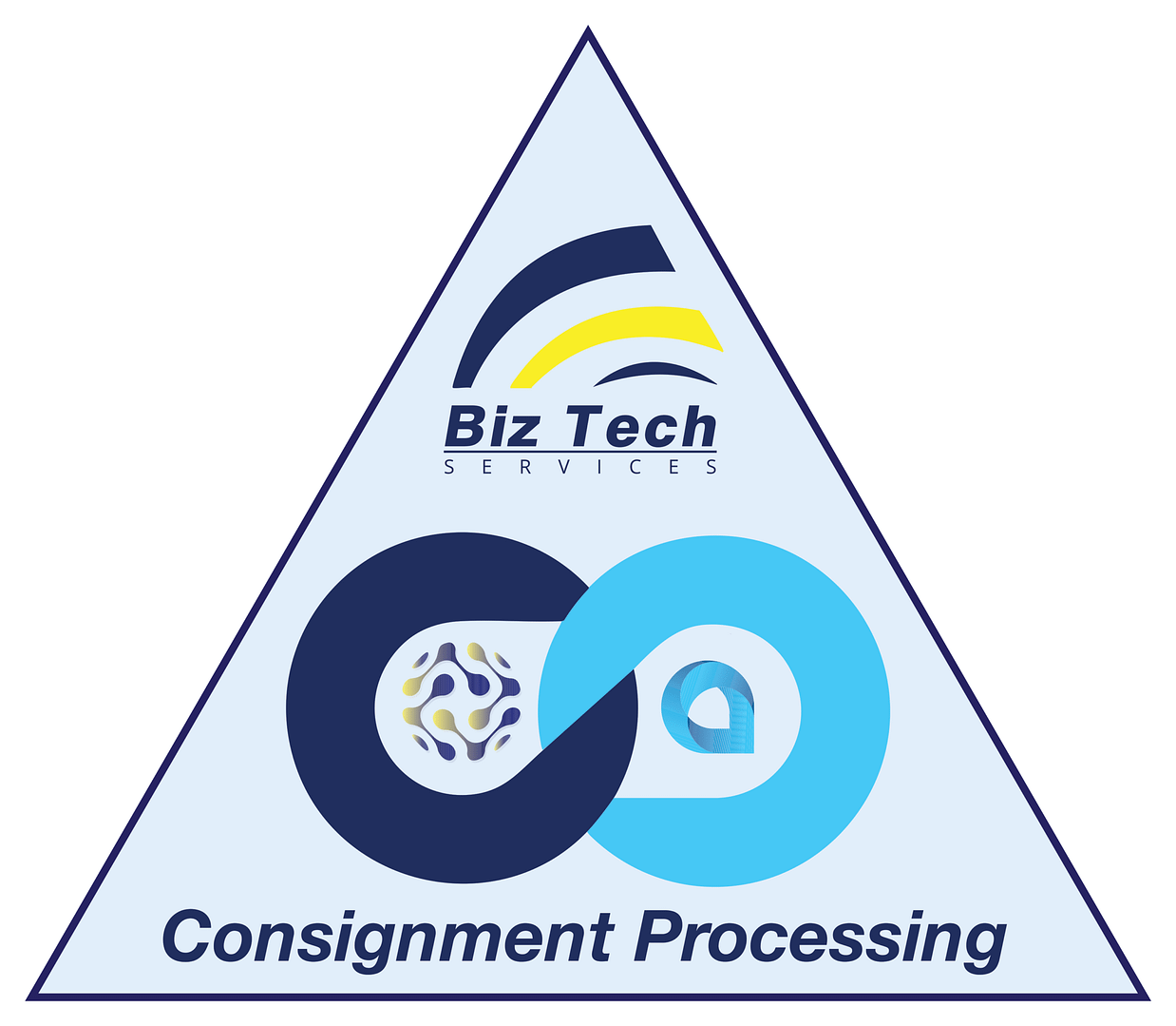 Triangular Biz-Tech Services badge for Consignment Processing