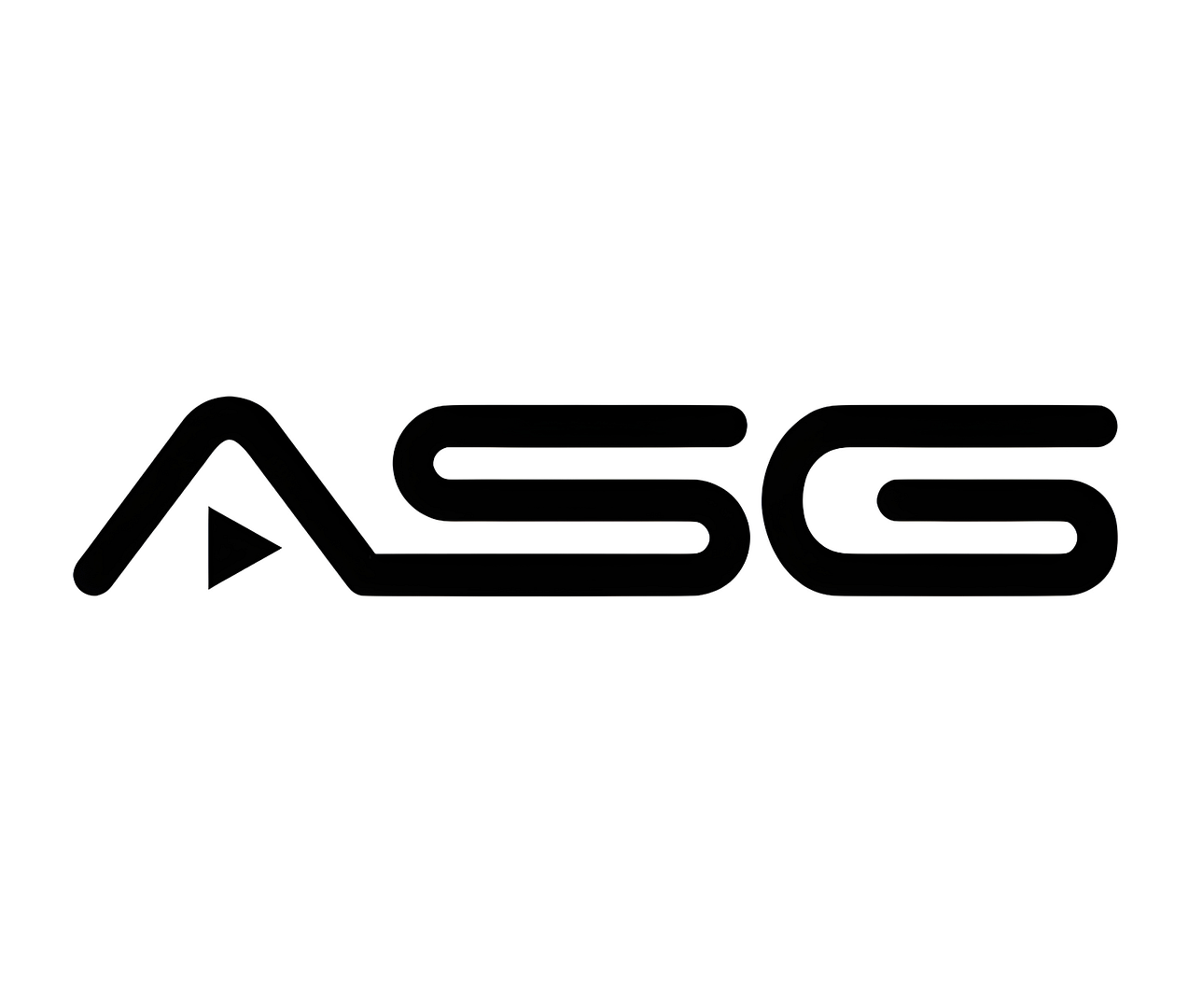 ASG wordmark logo in black