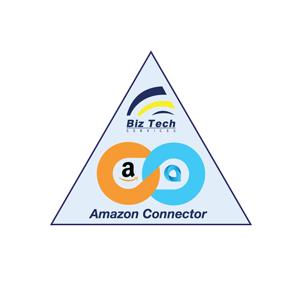 Biz-Tech Services Amazon connector badge with integration loop icon