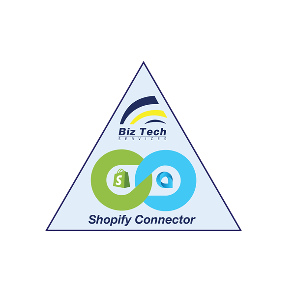 Biz-Tech Services Shopify connector badge with integration loop icon