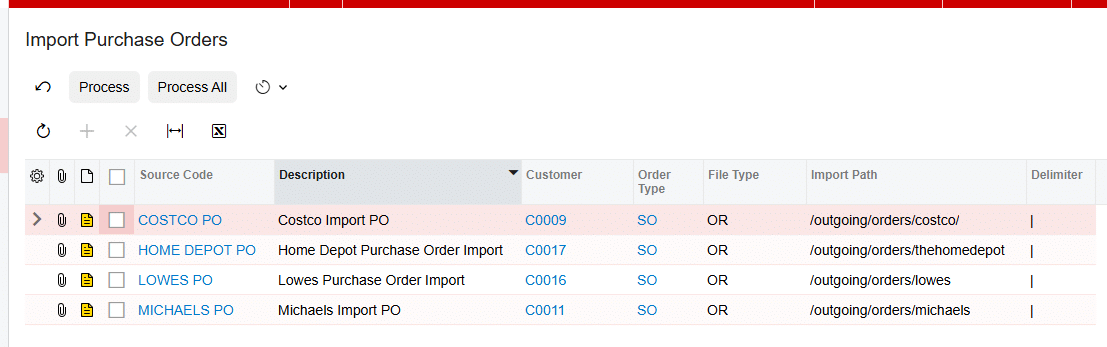 Import Purchase Orders