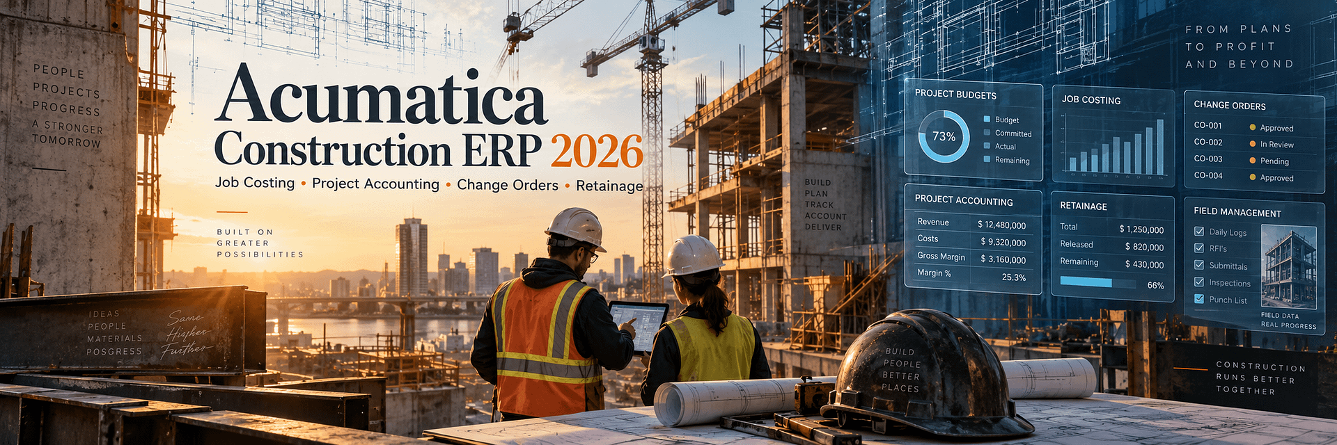 Acumatica Construction ERP 2026: Complete Guide to Job Costing, Project Accounting, Change Orders, Retainage, Subcontracts and Field Management